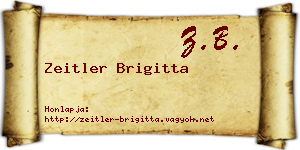 Zeitler Brigitta névjegykártya